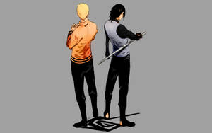 Boruto Naruto And Sasuke Facing Backwards