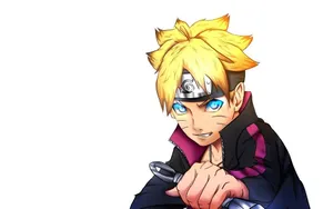 Boruto With Glowing Eyes And Kunai Wallpaper