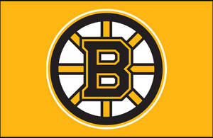 Boston Bruins Iconic Logo On A Yellow Background Wallpaper