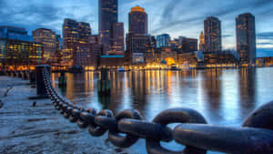 Boston Waterfront Sunset H D R Wallpaper