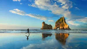 Boulder At The Beach Microsoft Wallpaper