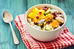 Bowl Of Fresh Fruit Salad Wallpaper