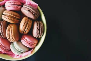 Bowl Of Macaron Desserts Wallpaper