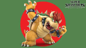 Bowser In An Intense Stance On A Dark Background Wallpaper