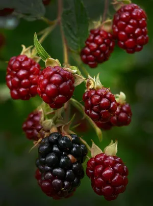 Boysenberry Hanging From Twigs Wallpaper