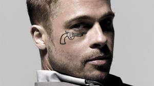 Brad Pitt Gun Tattoo Eye Wallpaper