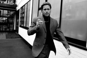Brad Pitt Running At Window Wallpaper