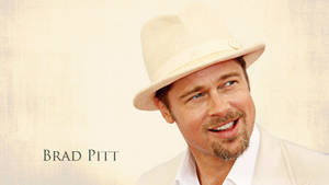 Brad Pitt White Hat Smile Wallpaper