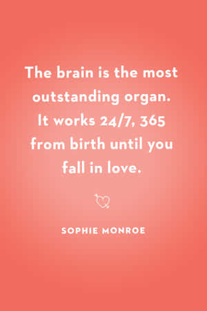 Brain Love Quote Sophie Monroe Wallpaper