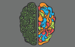 Brain-shaped Electronic Circuit Wallpaper
