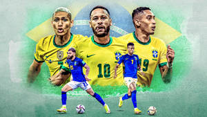 Brazil National Football Team Game Faces Wallpaper