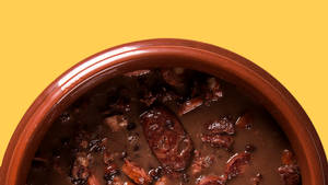 Brazilian Black Bean Stew Feijoada Half Bowl Shot Wallpaper