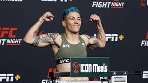 Brazilian Ufc Star Jessica Andrade In Weight-in Session. Wallpaper