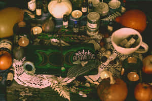 Break Away From Tradition This Halloween And Step Into A Modern Halloween Witch Aesthetic. Wallpaper