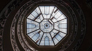 Breathtaking 4k Architecture - Visually Striking Octagonal Glass Ceiling Wallpaper