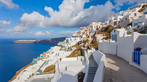 Breathtaking Daytime View Of Santorini, Greece Wallpaper