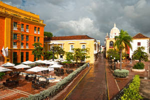 Breathtaking View Of Plaza De Santa Teresa, Cartagena Wallpaper