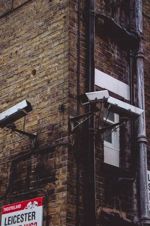 Brick Corner Cameras Wallpaper