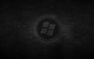 Brick Dark Wall With Windows Logo Wallpaper