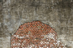 Brick Filled Concrete Wall Wallpaper