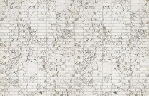Brick Wall In White Marble Design Wallpaper