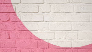 Brick Wall With Baby Pink Paint Wallpaper