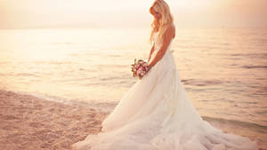 Bride On The Beach Wallpaper