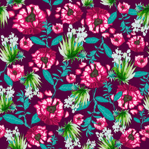 Bright And Colorful Floral Textured Pattern Wallpaper
