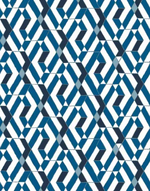 Bright Blue Geometric Pattern Wallpaper