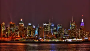 Bright New York City Night View Wallpaper