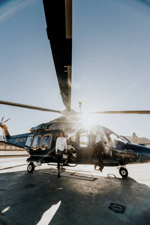 Bright Parked Helicopter Wallpaper