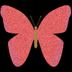 Bright Pink Butterfly With Sparkling Glittery Wings Wallpaper