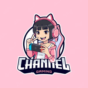Bright Pink Girl Gamer Logo Wallpaper