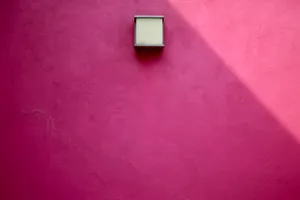 Bright Pink Wall With White Box Wallpaper