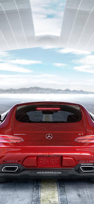 Bright Red Mercedes-amg Iphone Wallpaper