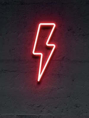 Bright Red Neon Lightning Wall Light Wallpaper