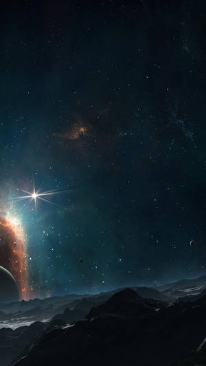 Bright Star Galaxy Iphone Wallpaper