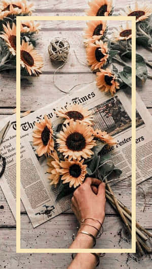 Brighten Up Your Day With A Bold Floral Aesthetic Iphone Background Wallpaper