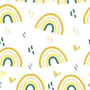 Brighten Your Space With A Simple Boho Yellow Rainbow Wallpaper