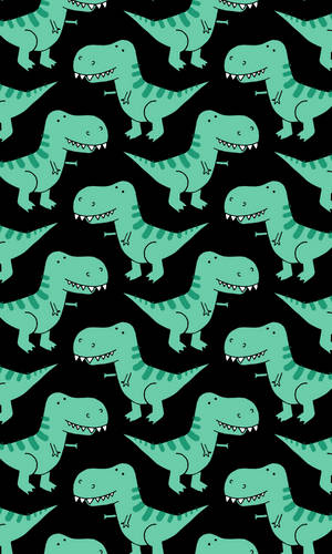 Bring Color To Your Tech With This Cute Dinosaur Iphone Wallpaper Wallpaper