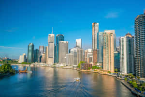 Brisbane City Skyline At Dusk Wallpaper