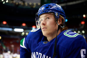 Brock Boeser Vancouver Canucks Vs. Anaheim Ducks Wallpaper