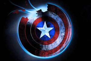 Broken Glowing Captain America Shield Wallpaper