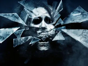 Broken Screen Skull Wallpaper