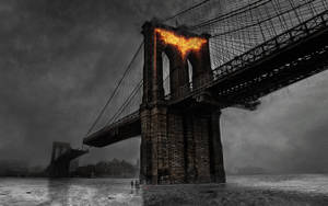 Brooklyn Bridge Batman Signal Wallpaper