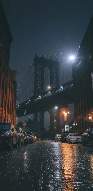 Brooklyn Night City Aesthetic Wallpaper