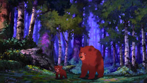 Brother Bear Kenai And Koda In Forest Wallpaper