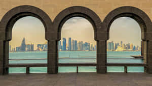 Brown Aesthetic Arches From Museum Of Islamic Art Wallpaper