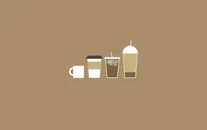 Brown Aesthetic Coffee Illustration Laptop Wallpaper