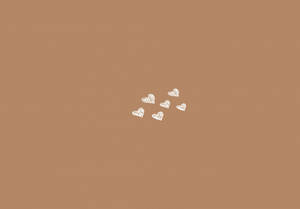 Brown Aesthetic Hearts Laptop Wallpaper